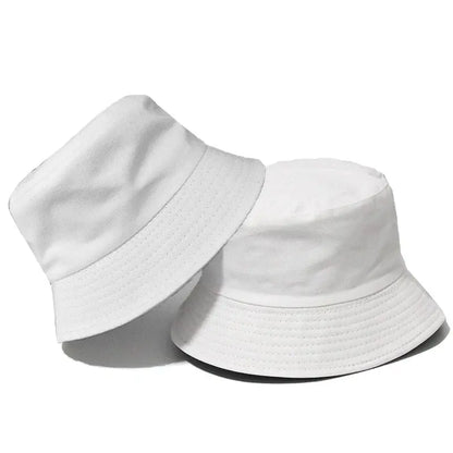 Black Solid Dots Bucket Hat Two Side Wear Unisex Simple Bob Caps Hip Hop Gorros Men Women Panama Cap Beach Fishing Boonie Sunhat by All Mart Bristol Ltd