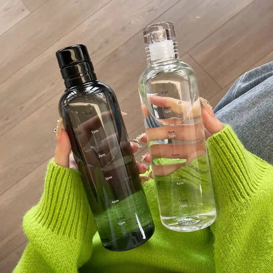 Newest Water Cup Sport Water Bottle With Time Scale Couple Plastic Portable Water Container Anti-drop Outdoor Water Bottle by All Mart Bristol Ltd