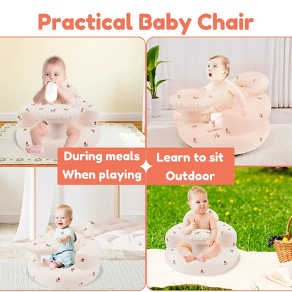 Inflatable Baby Chair Portable Baby Sofa Breathable Inflatable Baby Chair PVC Multifunctional Seat Practice Sitting Bath Stool by All Mart Bristol Ltd