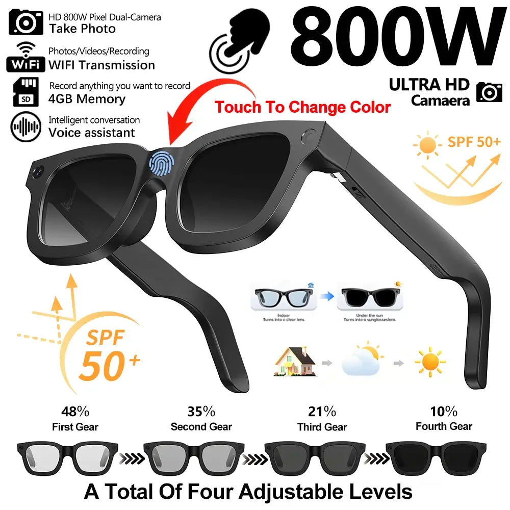 2026 Smart Glasses HD Photo Video OpenAI Record Translation Touch Photochromic Lenses Bluetooth Call Music Multifunction Glasses by All Mart Bristol Ltd