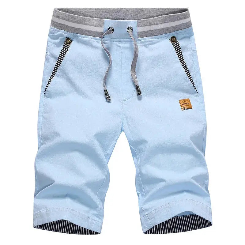 2026 Summer Men's Shorts Hot Casual Cotton Fashion Boardshort Bermuda Male Drawstring Elastic Waist Breeches Beach Shorts Men by All Mart Bristol Ltd