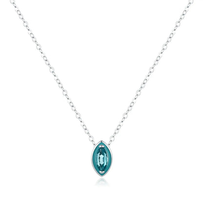 MODIAN 925 Sterling Silver Fashion Mint Green Enamel Pendant Necklace Eye Shape Zircon Link Chain For Women Fine Jewelry Gifts by All Mart Bristol Ltd