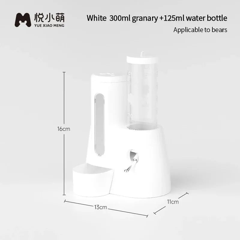 Hamster Water Feeder Small Animal Automatic Dispenser Drinking Water Bottle Bowls Dish with Food Container for Guinea Pig Rat by All Mart Bristol Ltd