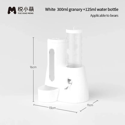 Hamster Water Feeder Small Animal Automatic Dispenser Drinking Water Bottle Bowls Dish with Food Container for Guinea Pig Rat by All Mart Bristol Ltd