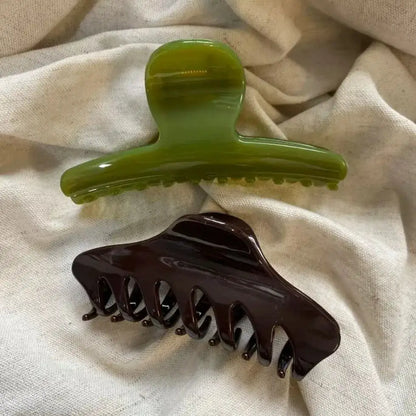 2Pcs French Style Woman Exquisite Green Jelly Arc Shark Hair Claw Clip Barrettes Ponytail Clamp Party Headwear Hair Accessories by All Mart Bristol Ltd