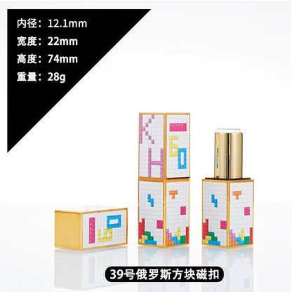 4g Lipstick Tube Cosmetic Jar Multi-patterned Square Shape Empty DIY Lip Balm Lipstick Tube Sinicism Makeup Container Portable by All Mart Bristol Ltd