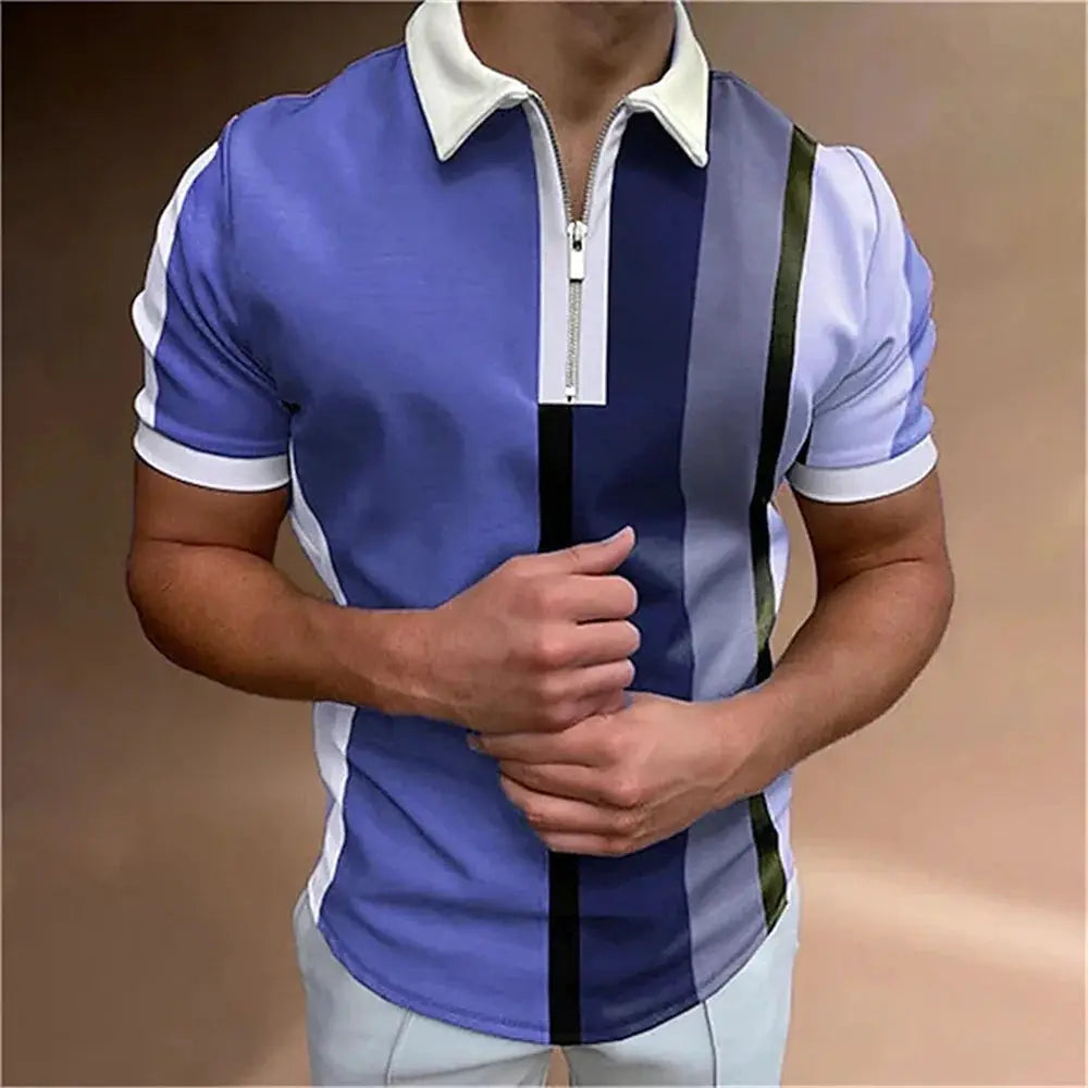 Men's Tops Polo Golf Men's King Print T Shirt High Quality Turndown Short Sleeve Zipper Pullover Original Golf Wear Men Clothing by All Mart Bristol Ltd