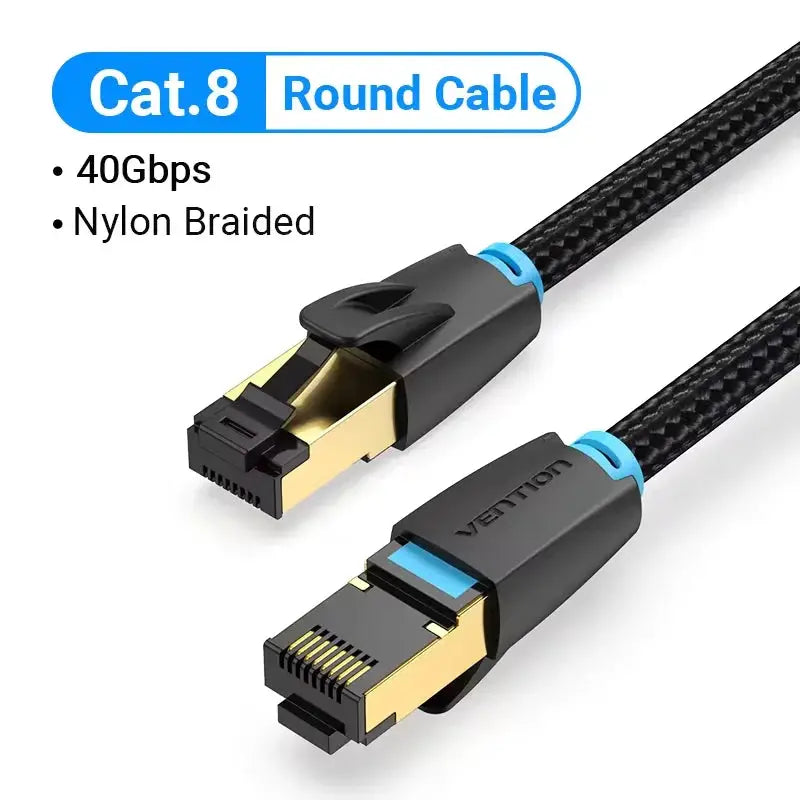 Vention Cat8 Ethernet Cable SFTP 40Gbps 2000MHz Cat 8 RJ45 Network Lan Patch Cord for Router Modem Internet RJ 45 Ethernet Cable by All Mart Bristol Ltd
