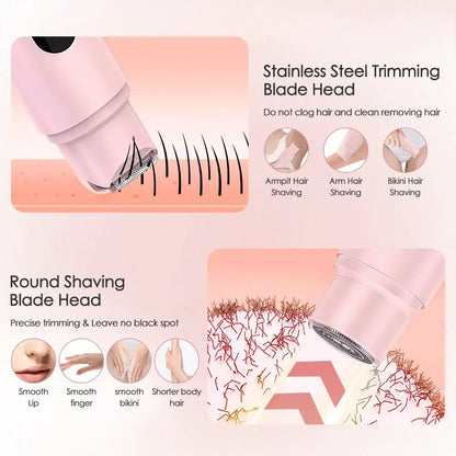 Electric Shaver for Women Waterproof Wet Dry Hair Razors 2 in 1 Double Head Dual Bikini Hair Trimmer Detachable Head Shaver by All Mart Bristol Ltd