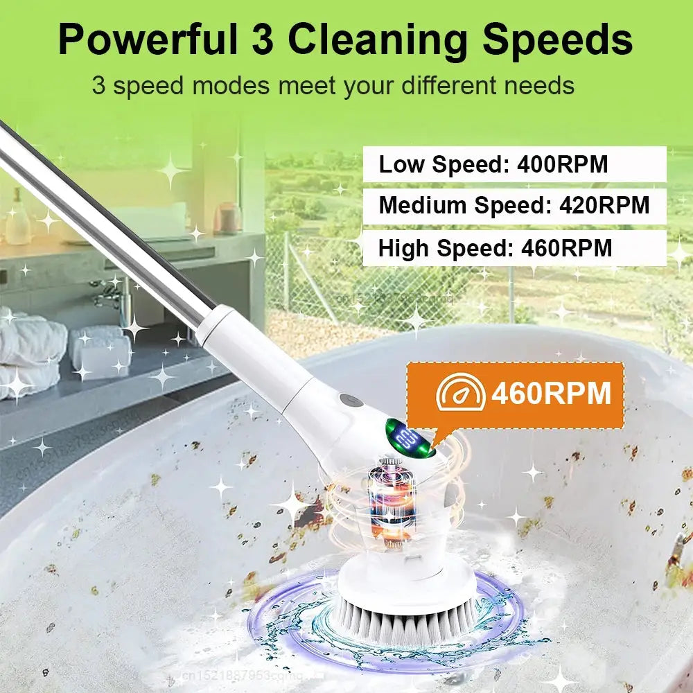 Electric Cleaning Brush 8 in 1 Multifunctional Household Wireless Rotatable Cleaning Brush For Bathroom Kitchen Windows Toilet by All Mart Bristol Ltd