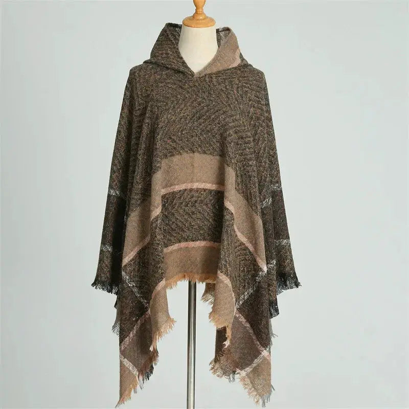 2024 Fashion Europe America Winter New Women Shawl Stole Hooded Cape Wrap Female Warmer Scarves Cold Proof Scarf Poncho Mulher by All Mart Bristol Ltd