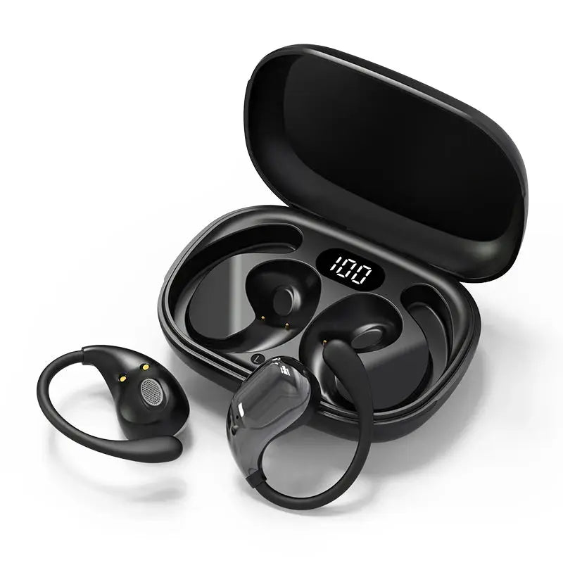 Bluetooth 5.4 Ear Hook Headphones TWS Wireless Earphones HiFi Stereo Waterproof Headsets LED Display Long Standby Touch Earbuds by All Mart Bristol Ltd