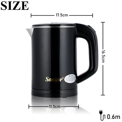 Sonifer 0.6L Portable Stainless Steel Travel Electric Kettle by All Mart Bristol Ltd
