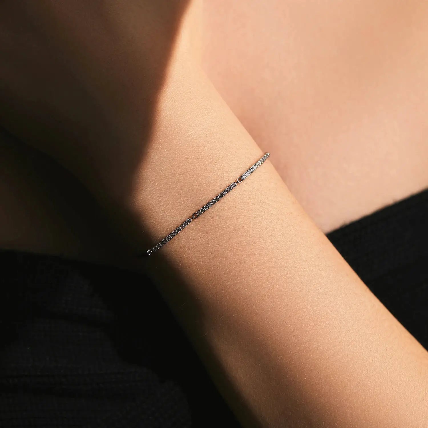 MODIAN White Gold Plated Bracelet For Women 925 Sterling Silver Rectangle Pave Setting Bracelet Dainty Fashion Basic Jewelry by All Mart Bristol Ltd