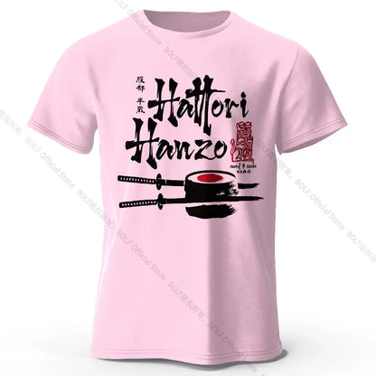 Men's Hattori Hanzo Printed T-Shirt 100% Cotton Oversized Ninja Graphic Tees for Women Summer Tops Samurai Streetwear by All Mart Bristol Ltd