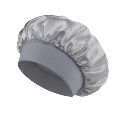 Women Satin Bonnet Hair Bonnet for Sleeping Hair Care Silk Bonnets Solid Wide-brimmed Sleeping Hat with Elastic Soft Band by All Mart Bristol Ltd