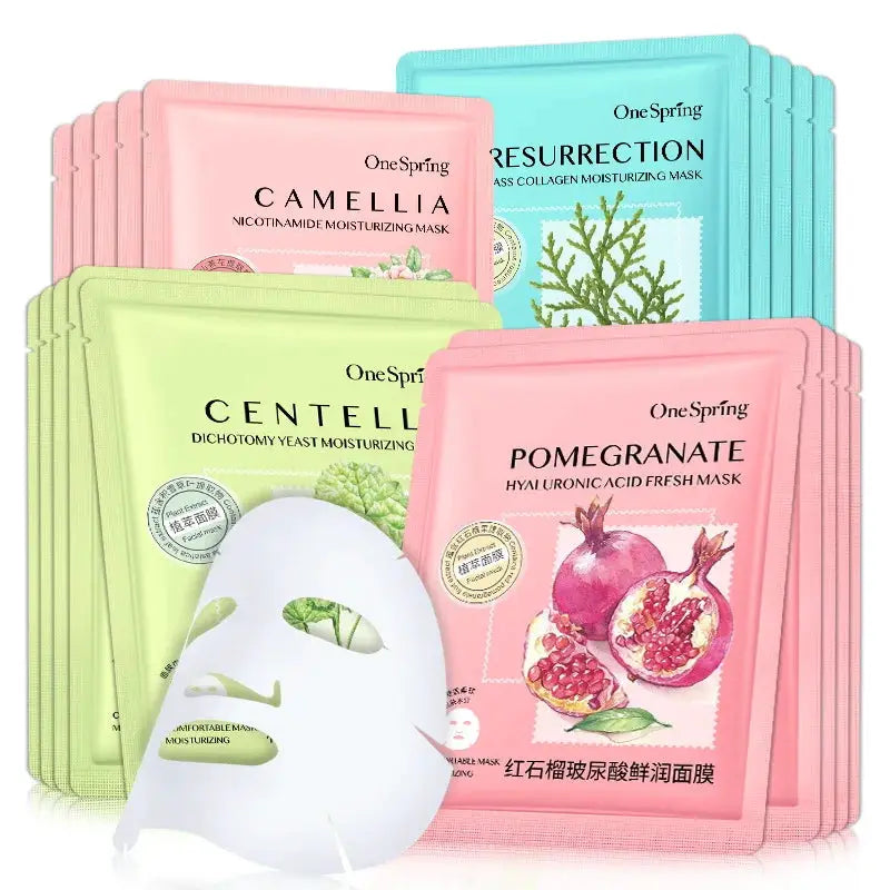 20Pcs Face Mask Sets Fresh Fruit Face Care Sheet Masks Hydrating Anti-aging Oil Control Acne Treatment Facial Mask Skin Care Set by All Mart Bristol Ltd
