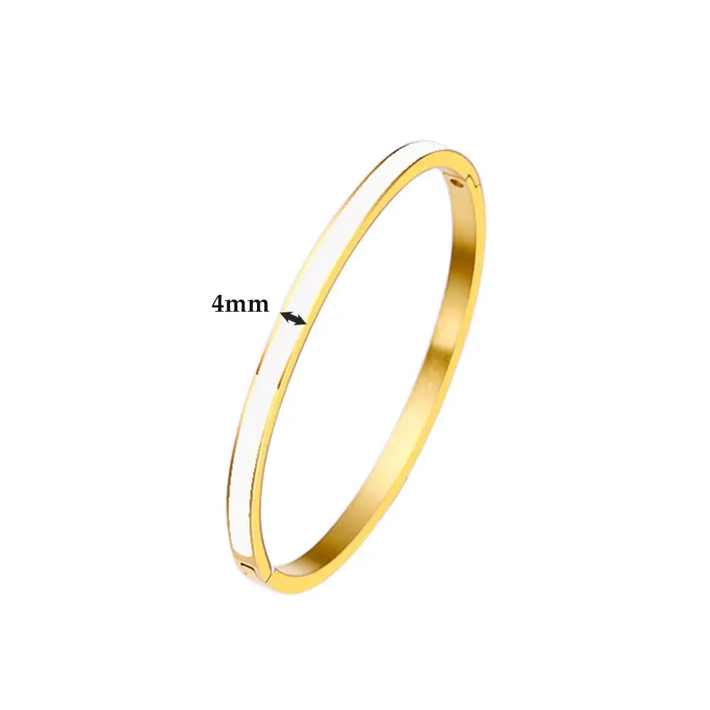 CARLIDANA Luxury Colorful Orange Enamel Bangles Bracelets for Women Party Gift Fashion Bangles Original Stainless Steel Jewelry by All Mart Bristol Ltd