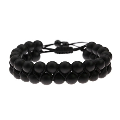 Fashion Men Bracelets Hematite Tiger Eye Double Layer Row Bracelets Pulsera Hombre Magnetic Health Protection Healing Bracelets by All Mart Bristol Ltd