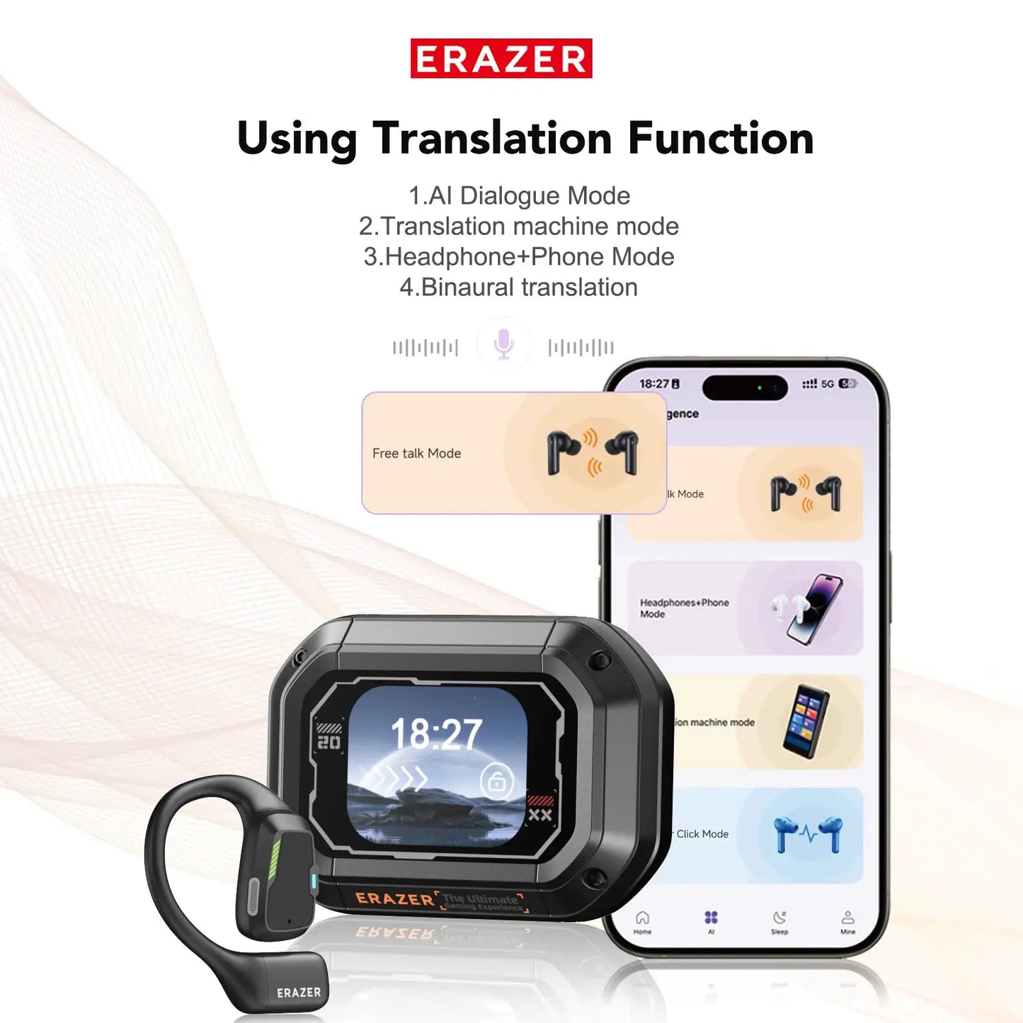 [AI Translator Earbuds]Erazer XP6 Wireless Headphones Gaming Headset Equalizer APP Bluetooth Earphones Waterproof Powerful Sound by All Mart Bristol Ltd