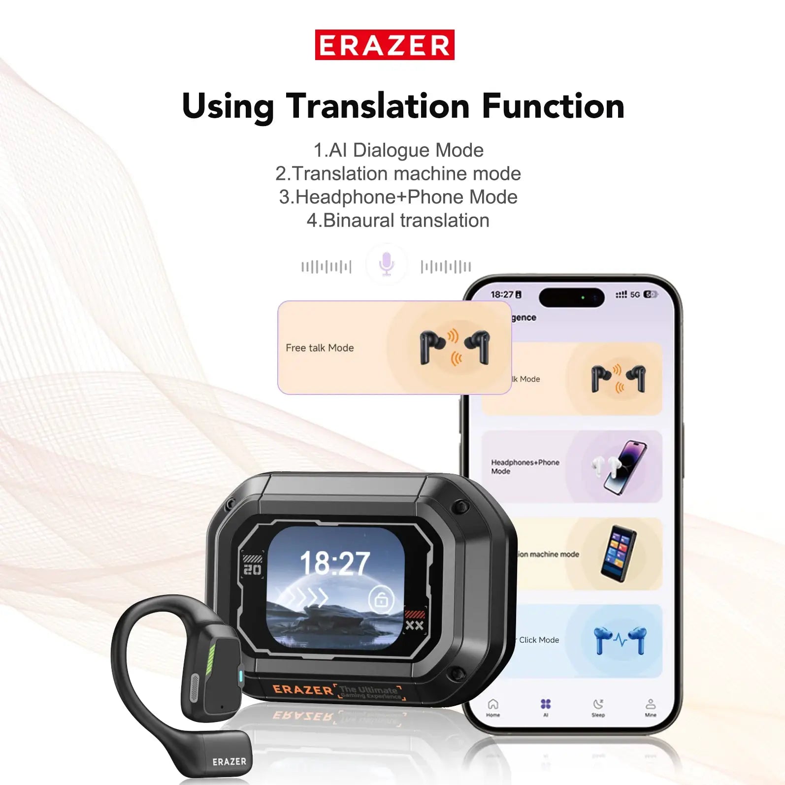 [AI Translator Earbuds]Erazer XP6 Wireless Headphones Gaming Headset Equalizer APP Bluetooth Earphones Waterproof Powerful Sound by All Mart Bristol Ltd