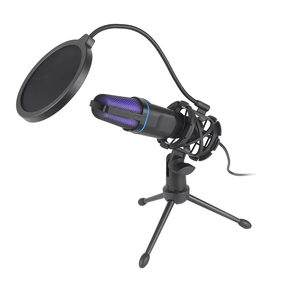USB Microphone RGB Microfone Condensador Wire Gaming Mic for Podcast Recording Studio Streaming Laptop Desktop PC by All Mart Bristol Ltd