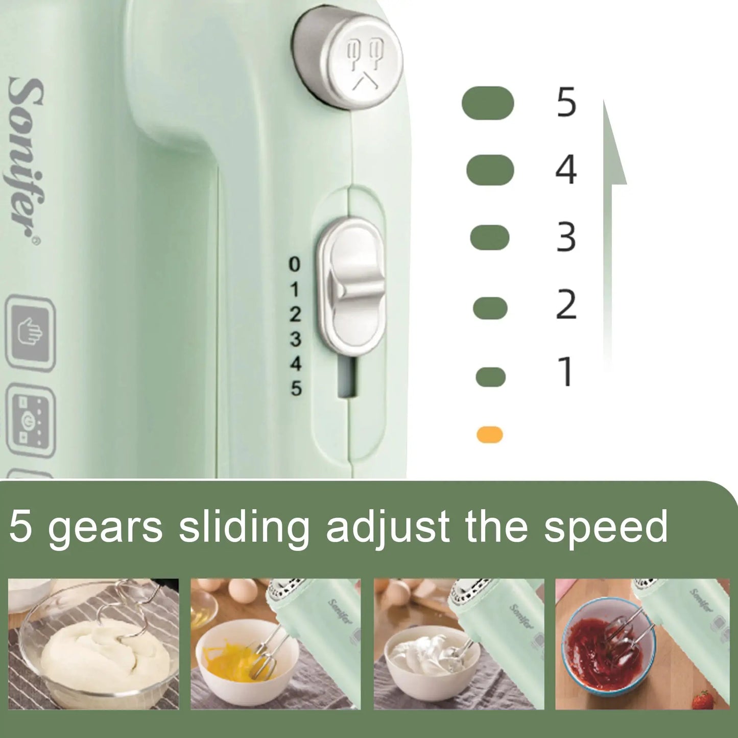 Sonifer 5 Speed Hand Mixer with Food Grade ABS by All Mart Bristol Ltd