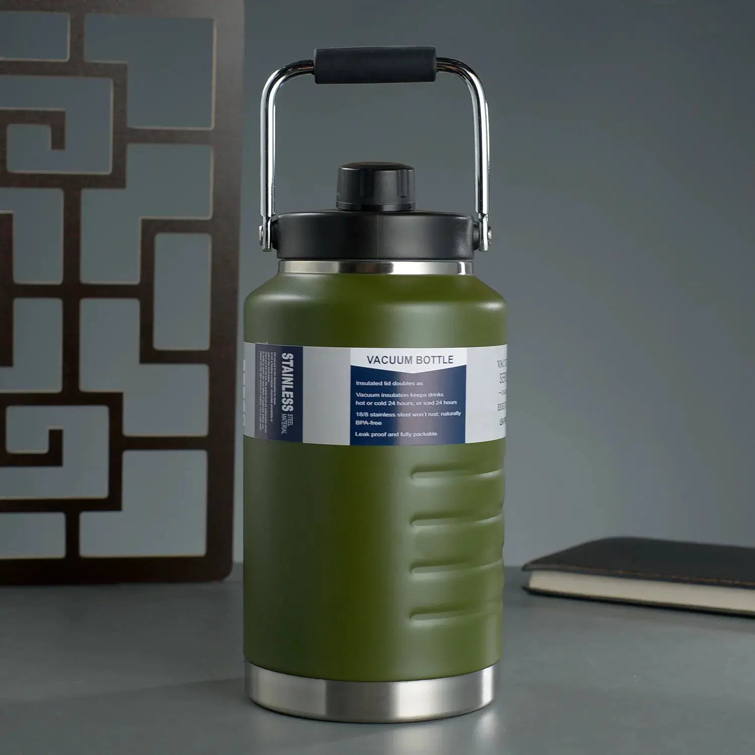 1.5L Large capacity vacuum flask, 304 stainless steel vacuum bottle, Outdoor portable water bucket, Handheld sports water bottle by All Mart Bristol Ltd