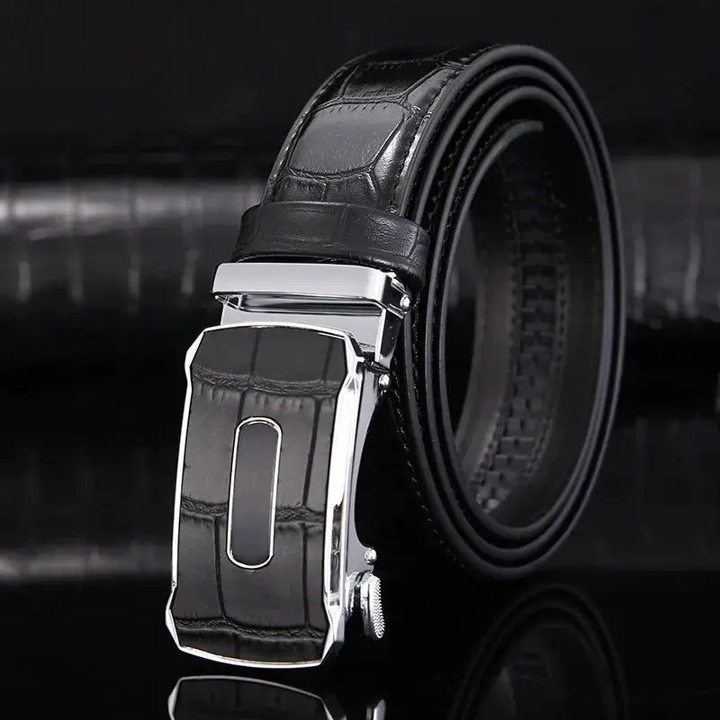 2022 New Luxury Genuine Leather Belt Men's Automatic Buckle Cowhide Leather Belt High-end Youth Business All-match Waistband by All Mart Bristol Ltd