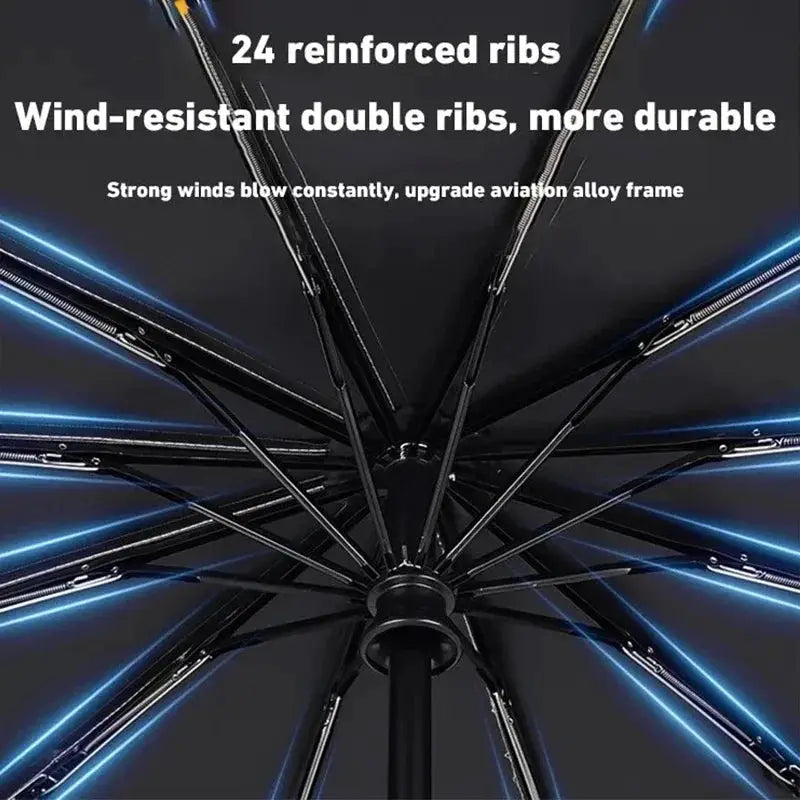 12 Bones Umbrella Windproof Double Layer Umbrella Fully Automatic Rain Umbrella for Men Women Luxury Business Parasol New by All Mart Bristol Ltd