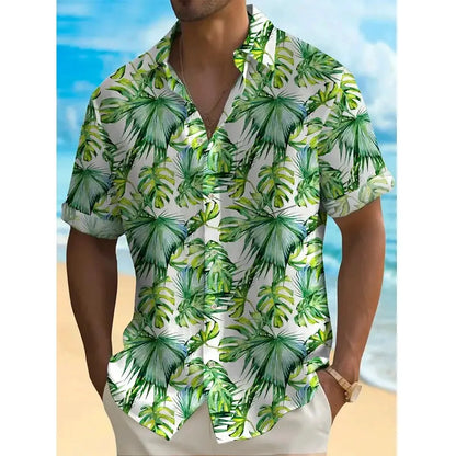 2024 Hawaiian Beach Holiday Men's Shirts Street Casual Daily Lapel Short Sleeve T-shirt Y2k Tops Male Oversized Clothing Buttons by All Mart Bristol Ltd