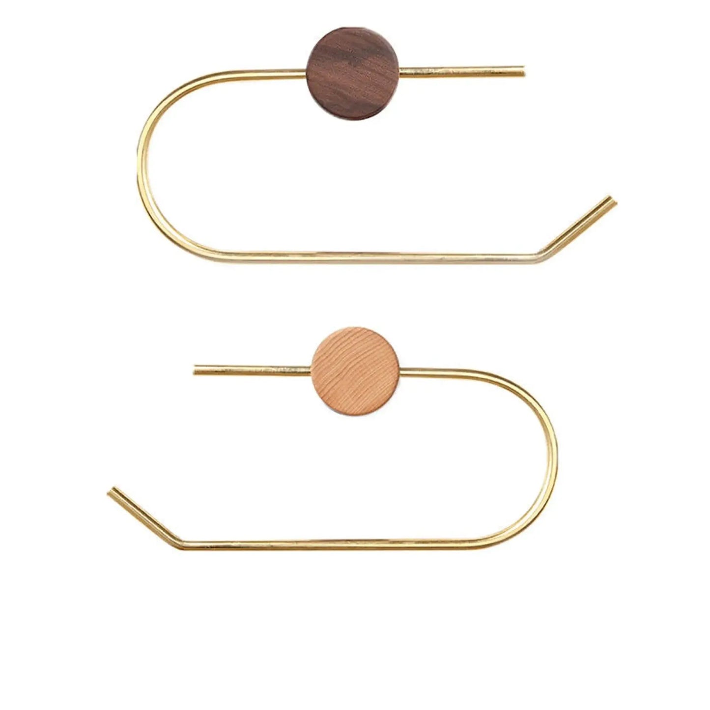 Wood Toilet Paper Holder No Drill Kitchen Storage Brass Towel Hanger Bathroom Accessories Self-Adhesive Wall Mounted Tissue Rack by All Mart Bristol Ltd