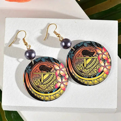 Hawaiian Acrylic Australia Designer Earrings Earring Accessories African Polynesian Jewelry Earring Women's Earrings for Women by All Mart Bristol Ltd