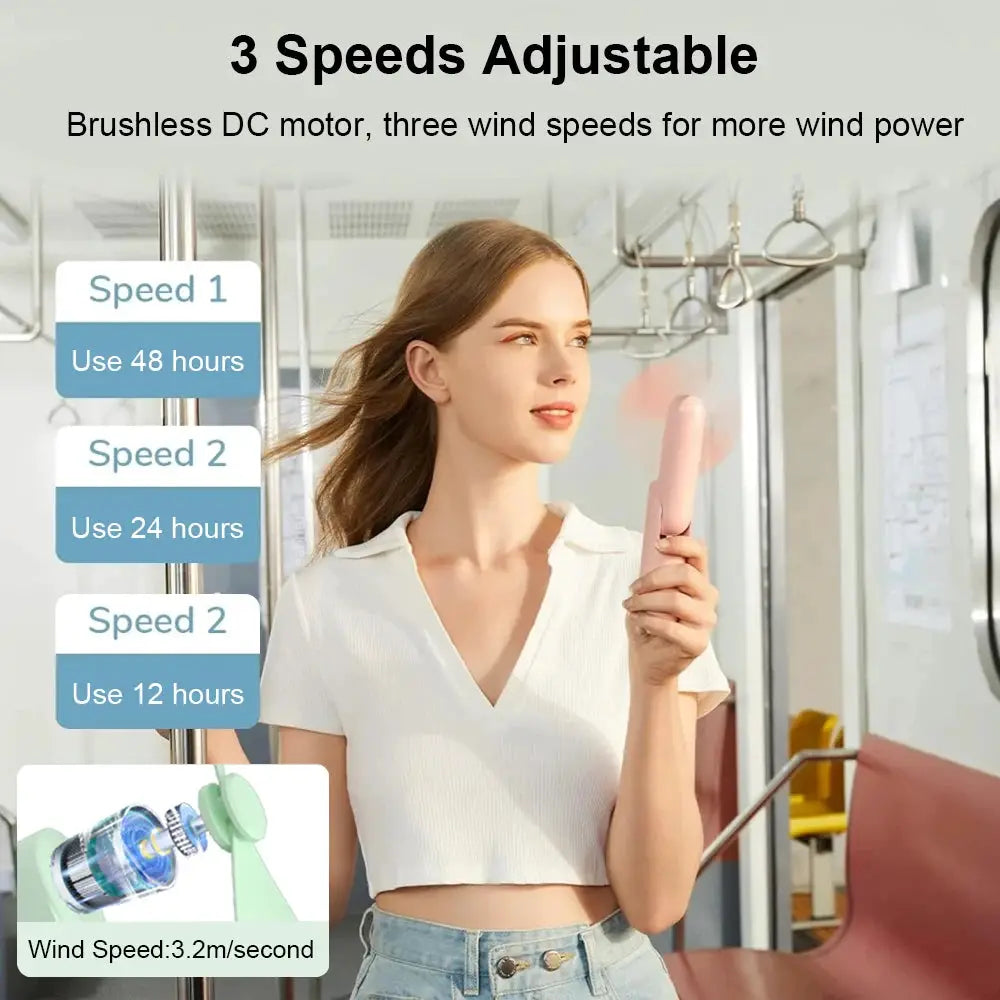 Mini Portable Handheld Fan 2000mAh USB Rechargeable Folding Small Pocket Fan with Handy Power Bank Foldable Hand Fan for Outdoor by All Mart Bristol Ltd