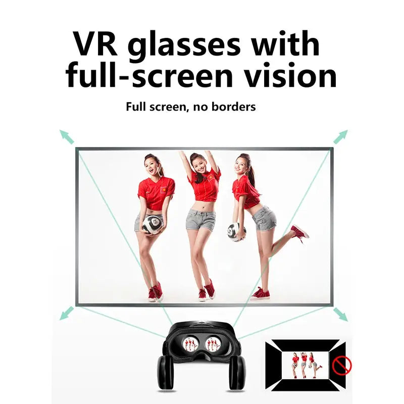 3D VR Headset Smart Virtual Reality Glasses Helmet for Smartphones Phone Lenses Headphones 7 Inches Binoculars Goggles Devices by All Mart Bristol Ltd