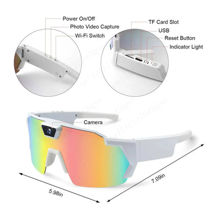 4K HD 1080P POV Sports Glasses with Camera 16GB Action Sunglasses Video Recording Glasses for Outdoor Activity Cycling Hiking by All Mart Bristol Ltd