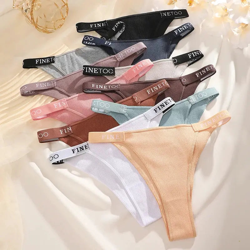 5PCS/Set Sexy Lingerie Women Cotton Panties Finetoo Letter Low Waist Female Briefs Underwear Comfort Underpants Women Intimates by All Mart Bristol Ltd