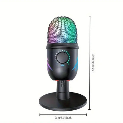 USB Microphone for Live Streaming Karaoke V5 Noise Cancelling Gaming Condenser Microphone with Mobile Phone Standphon by All Mart Bristol Ltd