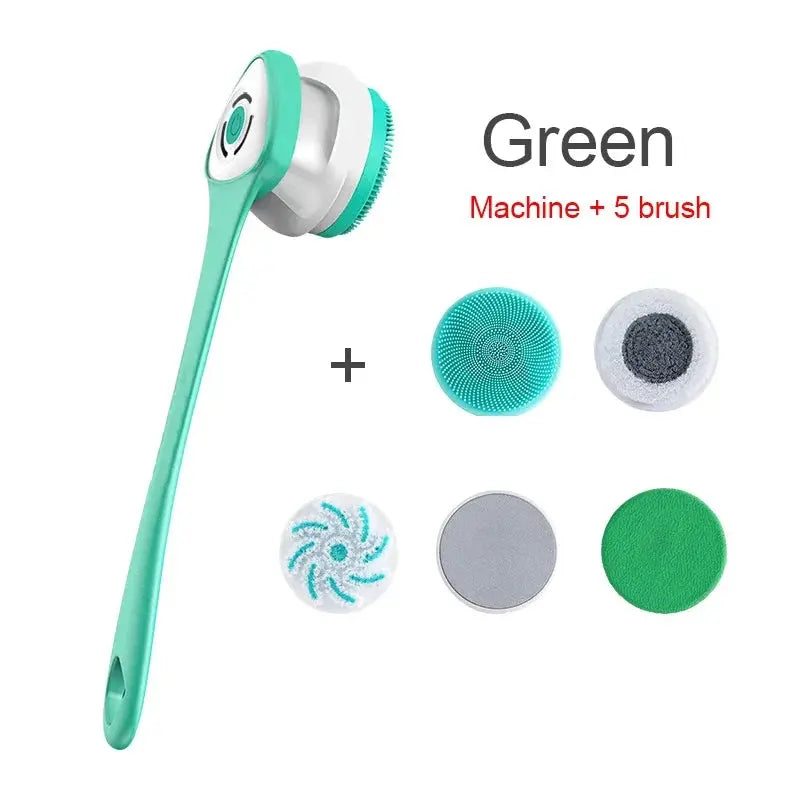 Electric 5-in-1 Rechargeable Body Cleaning Bath Brush Set by All Mart Bristol Ltd