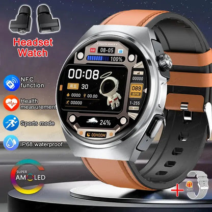 For Man Women New 2 in 1 Smart Watch With Earbuds Smartwatch TWS Bluetooth Earphone Heart Rate Blood Oxygen Monitor Sports Watch by All Mart Bristol Ltd