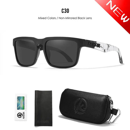 KDEAM Men's Polarized Sunglasses Square Casual Outdoors Sun Glasses Women Unisex Sunglass For Couple With Zipper Case by All Mart Bristol Ltd