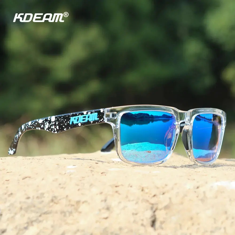 KDEAM Men's Polarized Sunglasses Square Casual Outdoors Sun Glasses Women Unisex Sunglass For Couple With Zipper Case by All Mart Bristol Ltd