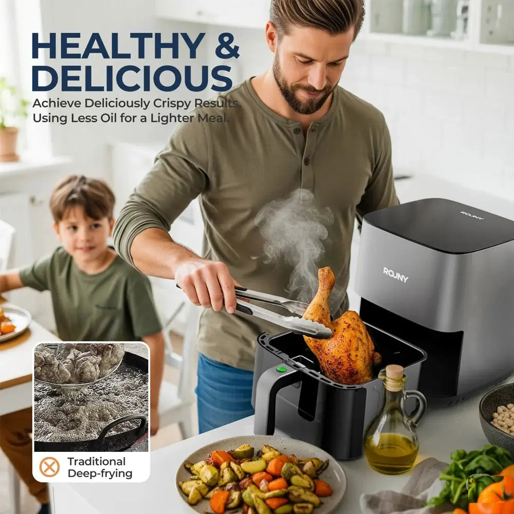 ROUNY 5L Air Fryer with Visible Window and Touch Control by All Mart Bristol Ltd