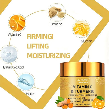 Turmeric Vitamin C Face cream Retinol Moisturizing Firming Hyaluronic Lightening Repairing Smooth Skincare Whitening Creams by All Mart Bristol Ltd