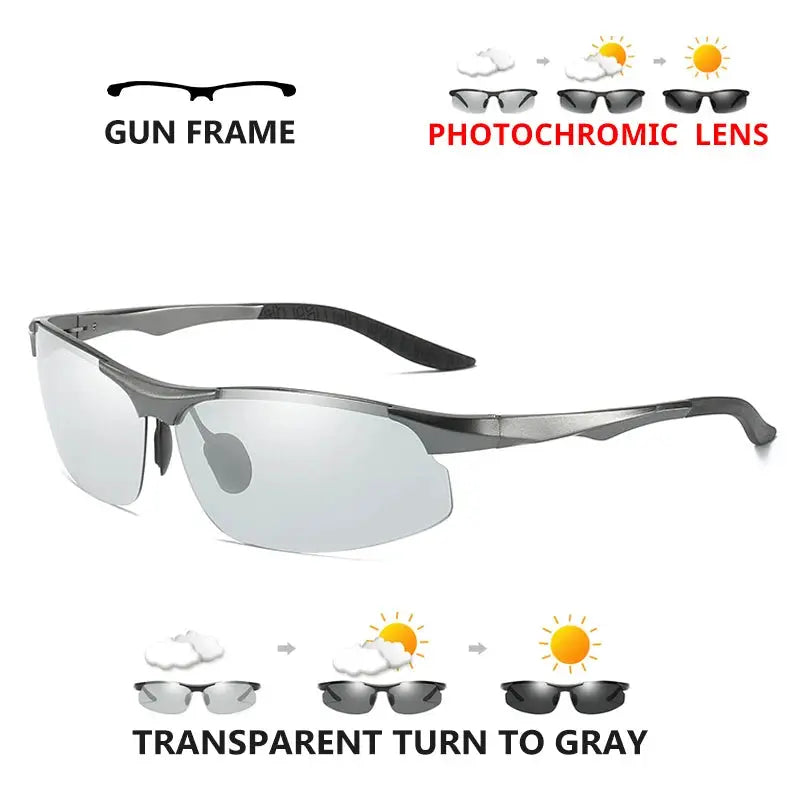 Aluminum Photochromic Polarized Sunglasses Man Driving Sun Glasses Male Outdoor Sport Eyewear Anti-UV oculos de sol masculino by All Mart Bristol Ltd
