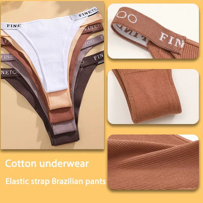 5PCS/Set Sexy Lingerie Women Cotton Panties Finetoo Letter Low Waist Female Briefs Underwear Comfort Underpants Women Intimates by All Mart Bristol Ltd