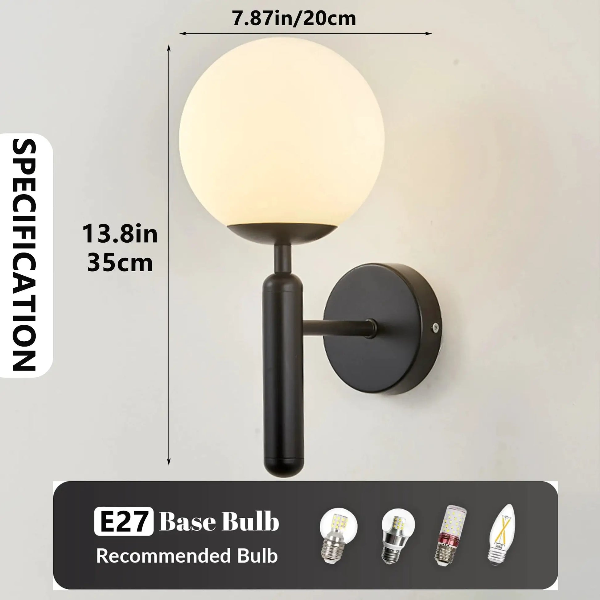 Modern Indoor Wall Light Lamp Suitable For Bedroom Bedside Living Room Home Decor Light Fixture by All Mart Bristol Ltd