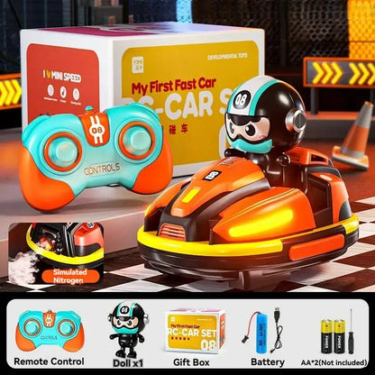 RC Battle Bumper Car Toy for Toddler Boy Girl Catapult Robot Karting Toy with Music Light RC Battle Game for Kids Family Battles by All Mart Bristol Ltd