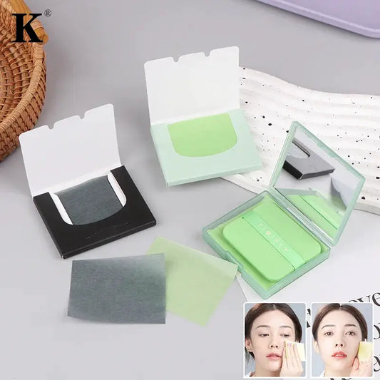 Oil Blotting Sheets With Makeup Puff 100pcs Matting Face Wipes Oil Control Paper Oil-absorbing Cleaning Makeup Tools Skin Care by All Mart Bristol Ltd