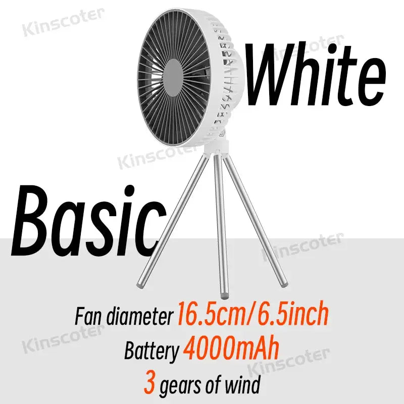 10000mAh 4000mAh Camping Fan Rechargeable Desktop Portable Circulator Wireless Ceiling Electric Fan with Power Bank LED Lighting by All Mart Bristol Ltd